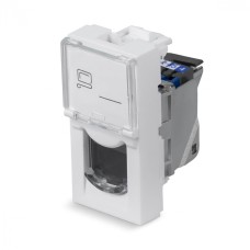 Модуль Keystone Jack RJ-45(8P8C), 180 градусов, категория 6, экранированная Cabeus (KJ-RJ45-Cat.6-SH-180T-FP-L-22,5)