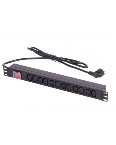 Блок электрических розеток 19 TLK TLK-RSA12-MTF-01-BK в Северске Блоки розеток Pintop.ru