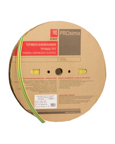 Термоусаживаемая трубка ТУТ нг 16/8 жел-зел рулон EKF PROxima (tut-16-yg) в Северске Аксессуары для кабель-канала Pintop.ru