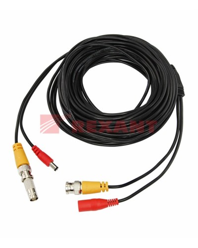 Шнур соединительный BNC-BNC для систем видеонаблюдения, с питанием (DC) от камеры (18 м) REXANT (18-1718) в Северске Патч-корды и пигтейлы Pintop.ru