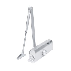 Доводчик NOTEDO DC-160 DA EN1-5, с задержкой закрывания, с рычажной тягой, (белый) (RAL9016)