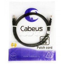 Патч-корд 2xRJ-45/8P8C U/UTP кат.5е (2 м) Cabeus PC-UTP-RJ45-CAT.5E-2M-BK