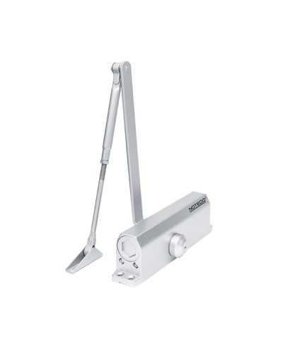 Доводчик NOTEDO DC-110 DA EN3-4, с задержкой закрывания, с рычажной тягой, (серебро) (RAL9006) в Северске Доводчики Pintop.ru