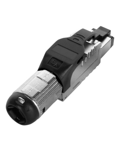 Разъем полевой оконцовки RJ-45 Hyperline (PLUE-8P8C-S-C6A-SH-BK) в Северске Патч-корды и пигтейлы Pintop.ru