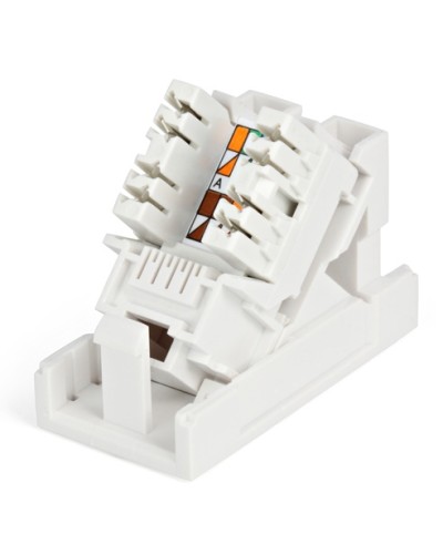 Розетка RJ-45, одинарная, категория 5е, с наклонным модулем Hyperline SIP2K-C5E-M45-22.5 в Северске Аксессуары для кабель-канала Pintop.ru