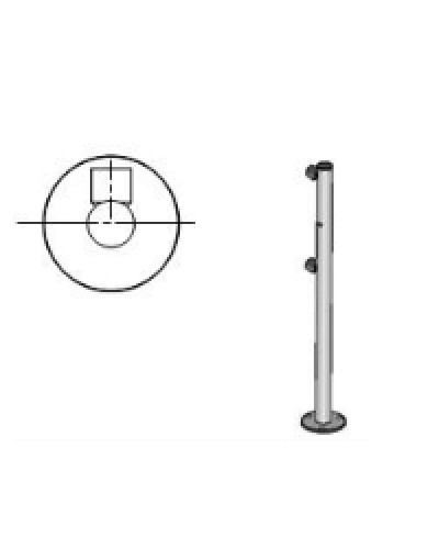 Стойка ограждения с отверстием под фиксатор 2 муфты L-образная, Oxgard Стойка ограждения с отверстием под фиксатор L-образная, 2 муфты слева (ВЗР 1996.09.52) в Северске Ограждения Pintop.ru