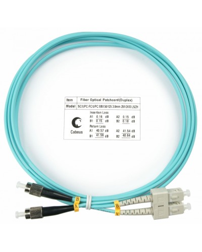Шнур оптический duplex SC-FC 50/125 mm OM3 2м LSZH Cabeus FOP-50-SC-FC-2m в Северске Патч-корды и пигтейлы Pintop.ru