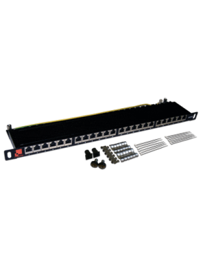 Патч-панель 19, 24 порта RJ-45, категория 5e, STP, 0.5U, компактная LANMASTER LAN-PPC24S5E в Северске Патч панель Pintop.ru