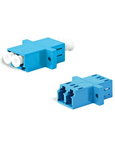 Адаптер оптический проходной LC/UPC-LC/UPC, SM, duplex, корпус пластиковый, синий, белые колпачки LC/UPC-LC/UPC Hyperline FA-P11Z-DLC/DLC-N/WH-BL в Северске Проходные адаптеры и розетки оптические Pintop.ru