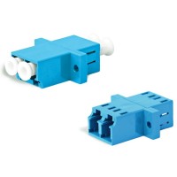 Адаптер оптический проходной LC/UPC-LC/UPC, SM, duplex, корпус пластиковый, синий, белые колпачки LC/UPC-LC/UPC Hyperline FA-P11Z-DLC/DLC-N/WH-BL