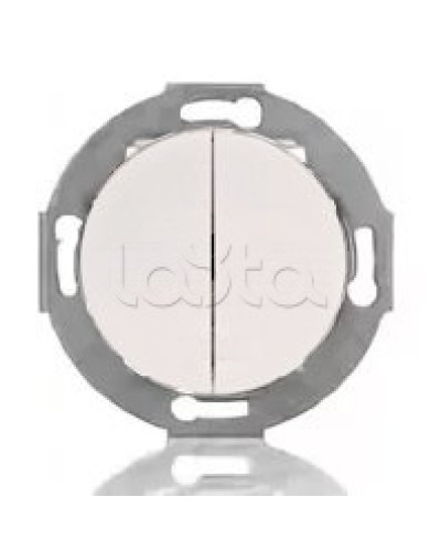 Выключатель двухклавишный Экопласт (схема 5) 10 A, 250 B (белый) Vintage в Северске Розетки компьютерные и телефонные Pintop.ru