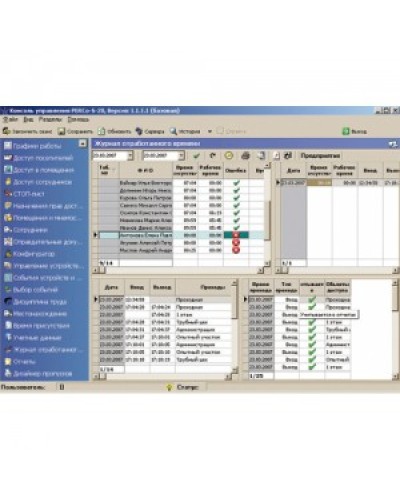 ПО Модуль Учет рабочего времени PERCo-SM07 в Северске Сетевая СКУД Perco Pintop.ru