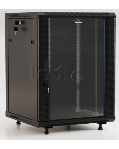 Шкаф настенный Hyperline TWB-FC-1566-GP-RAL9004 в Северске Шкафы, щиты, боксы, компоненты СКС Pintop.ru