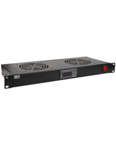 ITK Модуль вентил. 1U с цифр. термостатом 2 вент. черный (FM05-1U2TS-R) в Северске Вентиляторные модули Pintop.ru