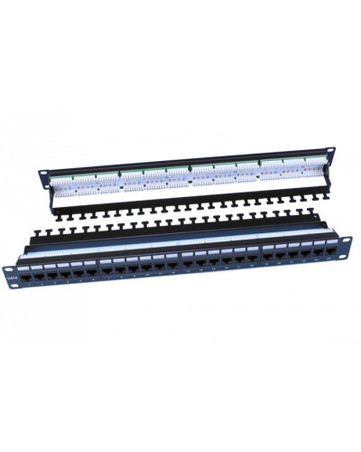 Патч-панель 19, 1U, 24 порта RJ-45, категория 6, Dual IDC, цвет черный Hyperline PP3-19-24-8P8C-C6-110D в Северске Патч панель Pintop.ru