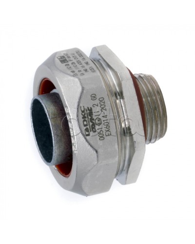 Взрывозащищенная Ex e муфта металлорукав-коробка. DN20 мм. M20х1,5.Никелированная латунь. IP66/6 (EX6014-2020) в Северске Повороты, муфты, тройники Pintop.ru
