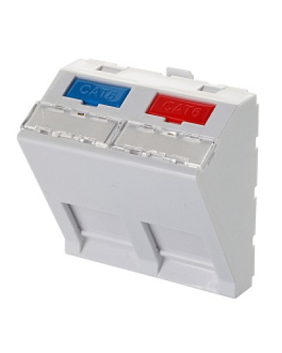 Адаптер 45 × 45 мм для 2 модулей Keystone, наклонный, белый Eurolan (16B-45-04WT) в Северске Модули Keystone Pintop.ru