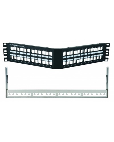 Коммутационная угловая панель 19” наборная, FTP, 2U, 48 портов, черный Eurolan (27A-00-48BL) в Северске Патч-панели Pintop.ru