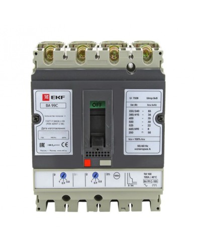Выключатель автоматический ВА-99C (Compact NS) 160/125А 3P+N 36кА EKF PROxima (mccb99C-160-125+N) в Северске Электротехническое оборудование Pintop.ru