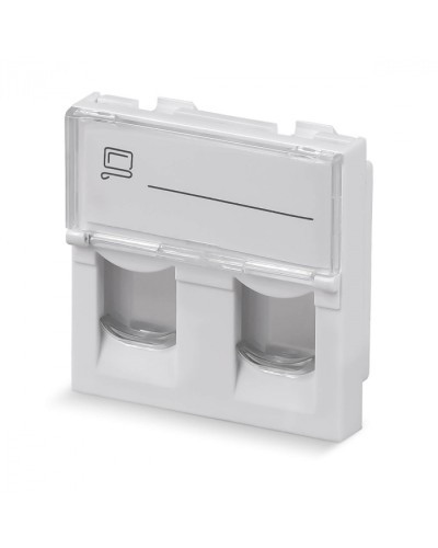 Вставка 45x45 (Mosaic) для 2 модулей формата Keystone Jack (арт.078610) Cabeus (FP-L-45-2M) в Северске Модули Keystone Pintop.ru