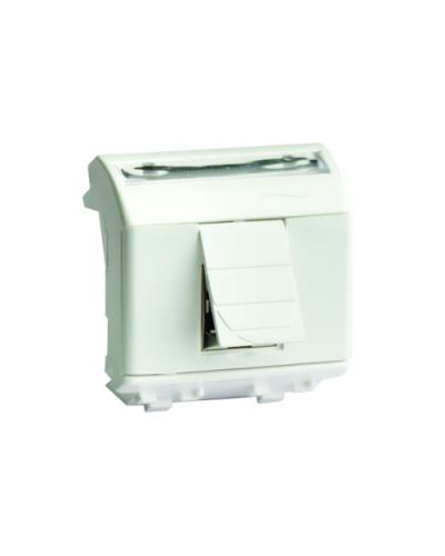 Розетка USB 2.0, со шторкой, белый RAL 9010, 1 разъем, 2М, BRAVA DKC 76202B в Северске Аксессуары для стоек и шкафов Pintop.ru