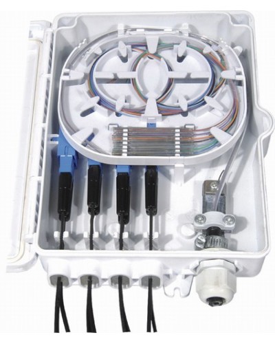 Бокс оптический настенный, 8 портов (SC, duplex LC), без пигтейлов и проходных адаптеров Hyperline FO-WBI-8A-GY в Северске Кросс оптический Pintop.ru