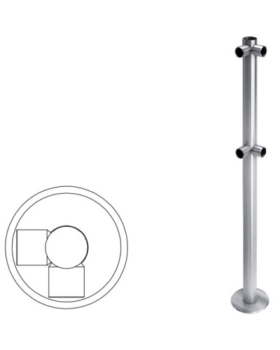 Стойка ограждения L-образная (антик серебро) Oxgard в Северске Ограждения Pintop.ru