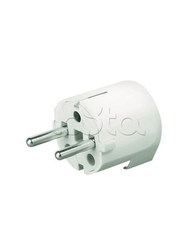 Вилка кабельная, бытовая с центральным вводом кабеля. Белая. IP20 16А 2P+E 230В DKC DIS1302063 в Северске Аксессуары для стоек и шкафов Pintop.ru