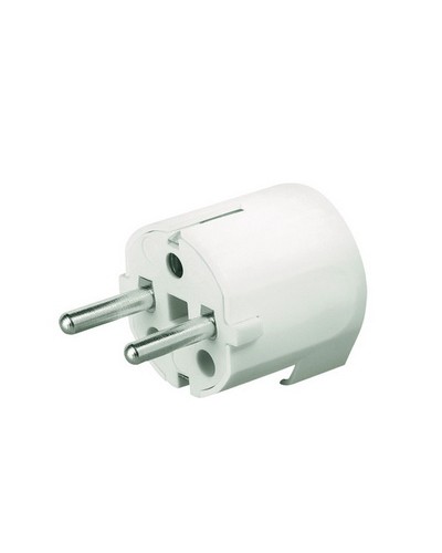 Вилка кабельная, бытовая с боковым вводом кабеля. Белая. IP20 16А 2P+E 230В DKC DIS13083 в Северске Аксессуары для стоек и шкафов Pintop.ru