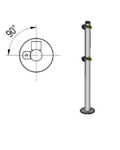 Стойка ограждения L-образная под поворотные створку и секцию 2 полупетли с крепежом, 2 муфты с крепежом слева Oxgard Стойка ограждения с 2-мя полупетлями L-образная слева (ВЗР 1996.09.11) в Северске Ограждения Pintop.ru