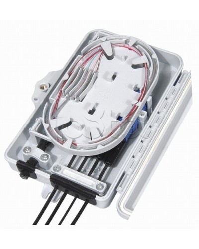 Бокс оптический настенный, 4 порта (SC, duplex LC), без пигтейлов и проходных адаптеров Hyperline FO-WBI-4A-GY в Северске Кросс оптический Pintop.ru