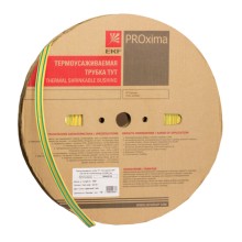 Термоусаживаемая трубка ТУТ нг 16/8 жел-зел рулон EKF PROxima (tut-16-yg)