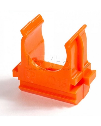 Крепёж-клипса для труб АБС-пластик оранжевая д16 в малой упаковке (10шт/1000шт уп/кор) Промрукав (PR13.0066) в Северске Держатели, клипсы, скобы Pintop.ru