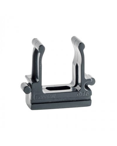 CF16G Держатель (клипса), без галогена, для труб D16мм, цвет чёрный (50шт)Экопласт (41716-50HF-BL) в Северске Держатели, клипсы, скобы Pintop.ru