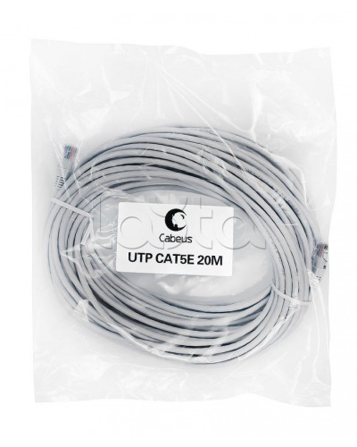 Шнур коммутационный 2xRJ-45/8P8C U/UTP кат.5е (20 м) Cabeus PC-UTP-RJ45-Cat.5e-20m в Северске Патчкорды (медные) Pintop.ru