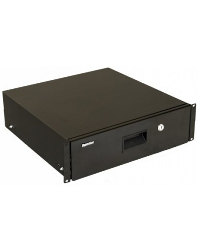 Полка (ящик) для документов с замком Hyperline (TDR3-3U-460-RAL9004) в Северске Аксессуары для стоек и шкафов Pintop.ru