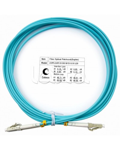 Патч-корд волоконно-оптический MM 50/125 duplex LC-LC LSZH (3м) Cabeus FOP-50-LC-LC-3m в Северске Патч-корды оптические Pintop.ru