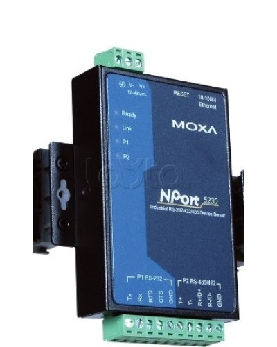 Сервер 2-портовый RS-232 + RS-422/485 в Ethernet Moxa NPort 5230-T в Северске Дополнительное оборудование для ОПС Pintop.ru