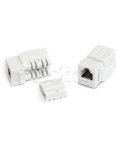 Вставка Keystone Jack, RJ-12(6P6C), 110 IDC, белая Hyperline KJNE-6P6C-C2-90-WH в Северске Модули Keystone Pintop.ru