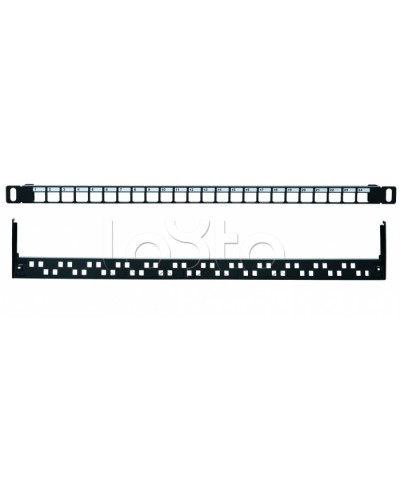 Коммутационная панель 19” наборная, UTP, 0,5U, 24 порта, черный Eurolan (27B-00-24-05BL) в Северске Патч панель Pintop.ru