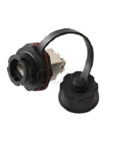 Индустриальный модуль-вставка NIKOMAX, Кат.6a (Класс Ea), 500МГц, RJ45/8P8C, 110/KRONE, T568A/B, экранированный, IP67, с защитной крышкой, черный NIKOMAX (NMC-KJSA2-IS-BK) в Северске Модули Keystone Pintop.ru