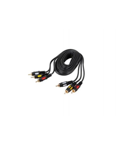 Шнур 3 RCA Plug - 3 RCA Plug 1.5 м GOLD (10шт/уп) REXANT 17-0212 в Северске Патч-корды и пигтейлы Pintop.ru