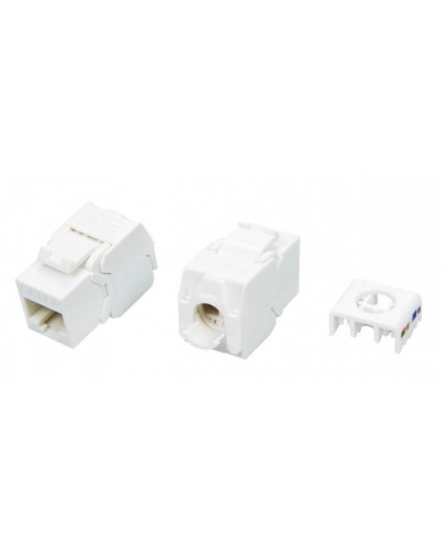 Вставка Keystone Jack RJ-45(8P8C) Hyperline KJ8-8P8C-C6A-180-TLS-WH в Северске Модули Keystone Pintop.ru
