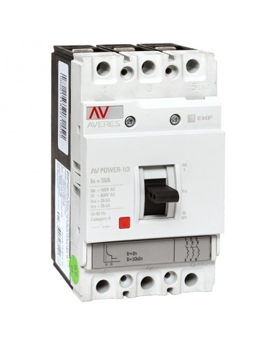 Автоматический выключатель AV POWER-1/3 50А 35kA TR EKF (mccb-13-50-TR-av) в Северске Электротехническое оборудование Pintop.ru