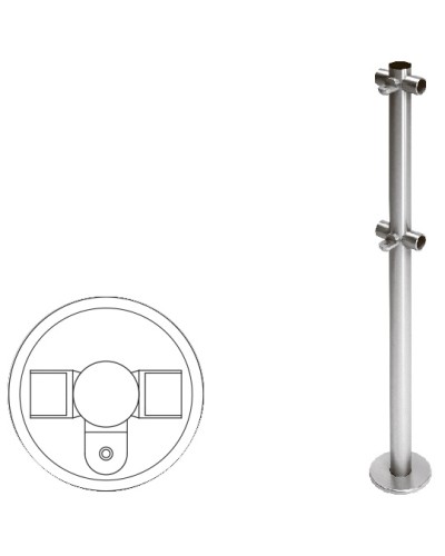 Cтойка ограждения Т-образная с 2-мя полупетлями (антик серебро) Oxgard в Северске Ограждения Pintop.ru