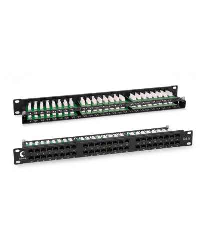 Патч-панель 19, 1U, 48 портов RJ-45 Cabeus PLHD-48-CAT.5E-DUAL IDC-1U в Северске Патч панель Pintop.ru
