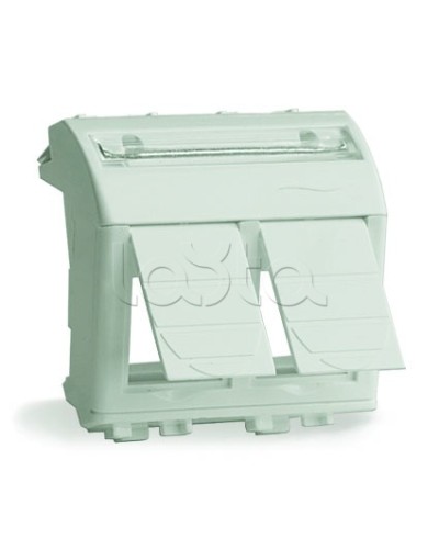 Адаптер для 2-х информационных разъемов Systimax, белый, 2мод DKC 76617B в Северске Аксессуары для стоек и шкафов Pintop.ru