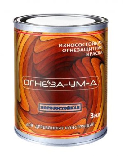 Краска огнезащитная вспучивающаясядля древесины Огнеза марки «ОГНЕЗА-УМ-Д» атмосферостойкая, ведро 3 кг., цвет серый в Северске Огнезащитные краски Pintop.ru