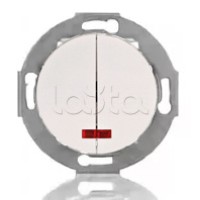 Выключатель двухклавишный Экопласт (схема 5L) с индикатором 10 A, 250 B (белый) Vintage