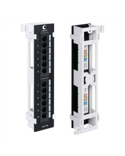 Патч-панель настенная, 12 портов RJ-45, категория 5е, с подставкой Cabeus PL-12-Cat.5e-WL-Dual IDC в Северске Патч панель Pintop.ru